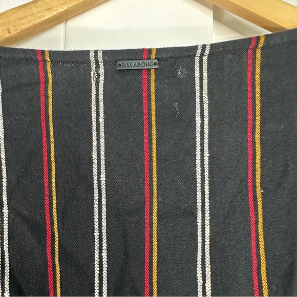 Billabong Play All Day Romper small black jumpsuit shorts long sleeve ruffle - Picture 7 of 13